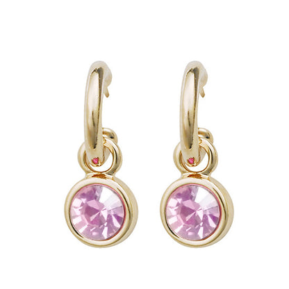 Simple Style Solid Color Copper Plating Inlay Zircon Drop Earrings 1 Pair