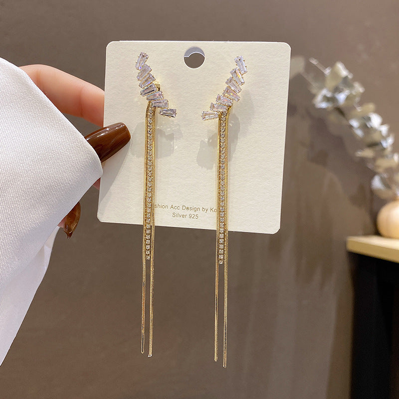 Elegant Geometric Copper Plating Artificial Pearls Rhinestones Drop Earrings 1 Pair