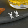 Fashion Rabbit Copper Inlay Artificial Pearls Zircon Ear Studs 1 Pair