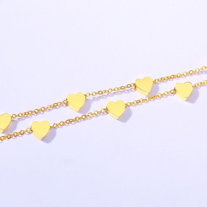 Fashion Geometric Heart Shape Titanium Steel Plating Bracelets 1 Piece