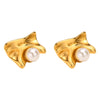 Fashion Geometric Stainless Steel Plating Artificial Pearls Ear Studs 1 Pair