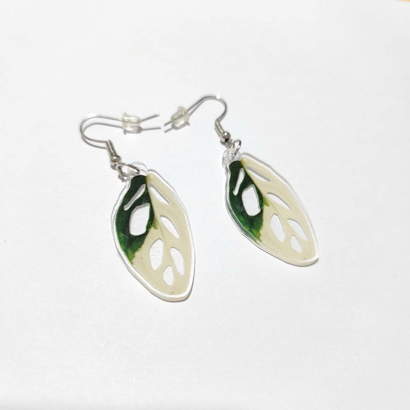 1 Pair Vacation Leaves Arylic Women's Drop Earrings