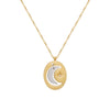 Retro Moon Titanium Steel Plating 18k Gold Plated Pendant Necklace