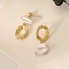 Fashion Irregular Pearl Asymmetrical Pearl Plating Drop Earrings 1 Pair