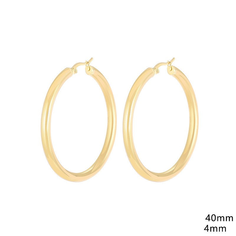 Fashion Geometric Stainless Steel Plating Earrings 1 Pair