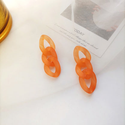 1 Pair Simple Style Solid Color Alloy Resin Women's Drop Earrings