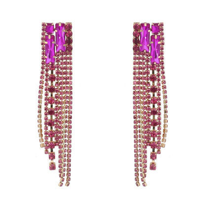 1 Pair Fashion Geometric Alloy Plating Rhinestones Women's Drop Earrings