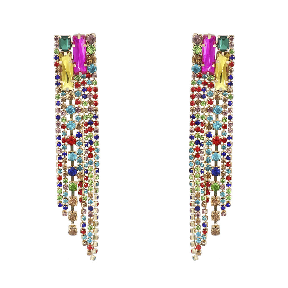 1 Pair Fashion Geometric Alloy Plating Rhinestones Women's Drop Earrings