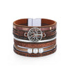 Bohemian Tree Pu Leather Alloy Braid Artificial Pearls Women's Bracelets