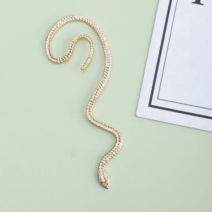 Wholesale Jewelry Fashion Snake Metal Artificial Diamond Plating Inlay Ear Clips