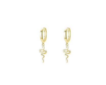 Simple Style Snake Sterling Silver Drop Earrings 1 Pair