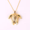 Fashion Tortoise Dragonfly Copper 18k Gold Plated Zircon Pendant Necklace In Bulk