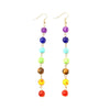 Fashion Tassel Alloy Natural Stone Beaded Drop Earrings 1 Pair