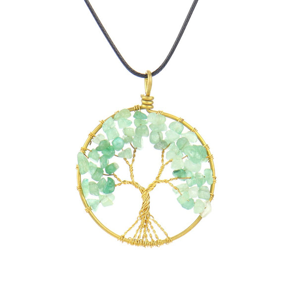Ethnic Style Tree Agate Beaded Hollow Out Pendant Necklace 1 Piece