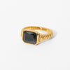 French Style Square Titanium Steel Inlay Zircon Rings 1 Piece