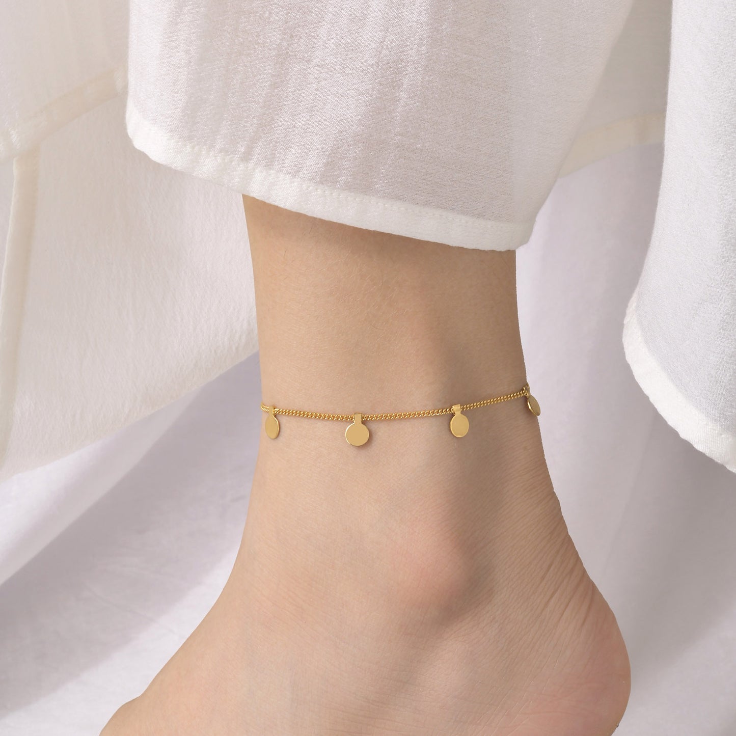 Simple Style Geometric Stainless Steel Plating Women's Anklet