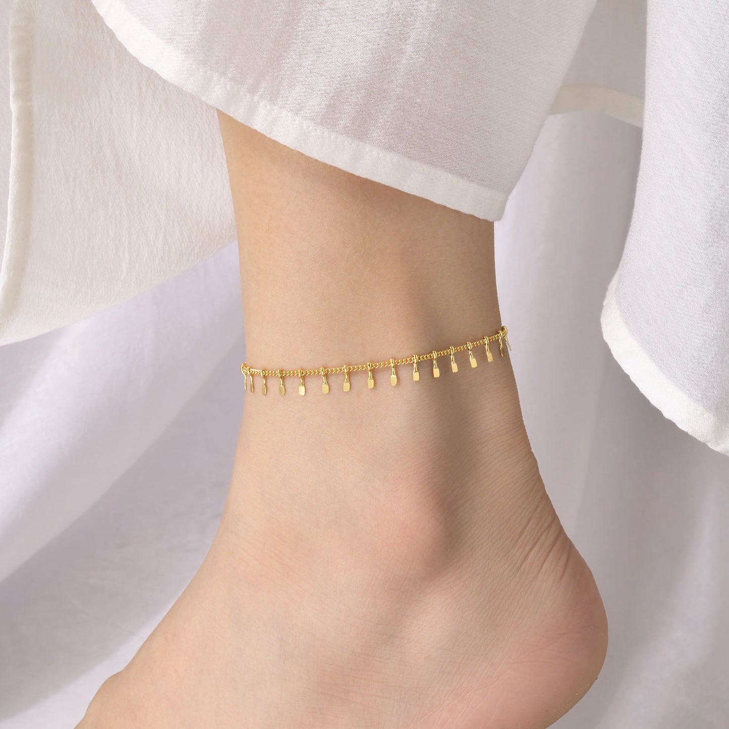 Simple Style Geometric Stainless Steel Plating Women's Anklet