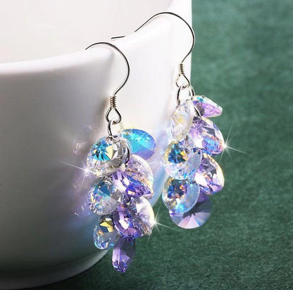 1 Pair Fashion Geometric Artificial Crystal Plating Women's Drop Earrings