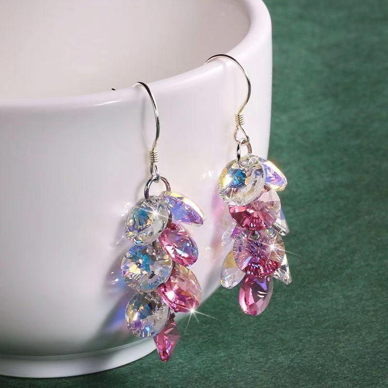 1 Pair Fashion Geometric Artificial Crystal Plating Women's Drop Earrings