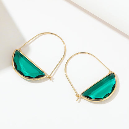 Fashion Geometric Copper Plating Hollow Out Artificial Crystal Earrings 1 Pair