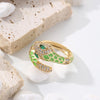 Retro Snake Copper Enamel Zircon Rings 1 Piece