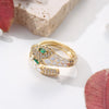 Retro Snake Copper Enamel Zircon Rings 1 Piece