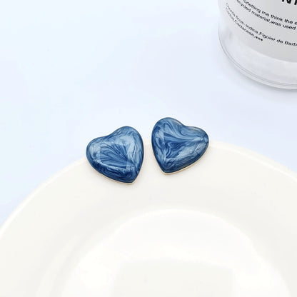 1 Pair Fashion Heart Shape Metal Stoving Varnish Valentine's Day Women's Ear Studs