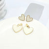 1 Pair Sweet Heart Shape Titanium Steel Earrings