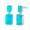 Elegant Square Water Droplets Heart Shape Sterling Silver Inlay Zircon Women's Rings Earrings Necklace