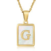 Simple Style Letter Stainless Steel Titanium Steel Plating Inlay Shell 18k Gold Plated Pendant Necklace