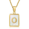 Simple Style Letter Stainless Steel Titanium Steel Plating Inlay Shell 18k Gold Plated Pendant Necklace