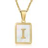 Simple Style Letter Stainless Steel Titanium Steel Plating Inlay Shell 18k Gold Plated Pendant Necklace