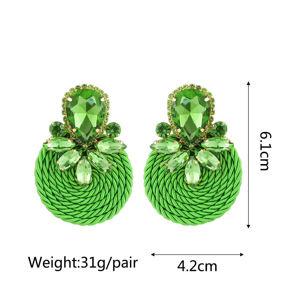 1 Pair Fashion Flower Metal Plating Inlay Artificial Gemstones Women's Drop Earrings