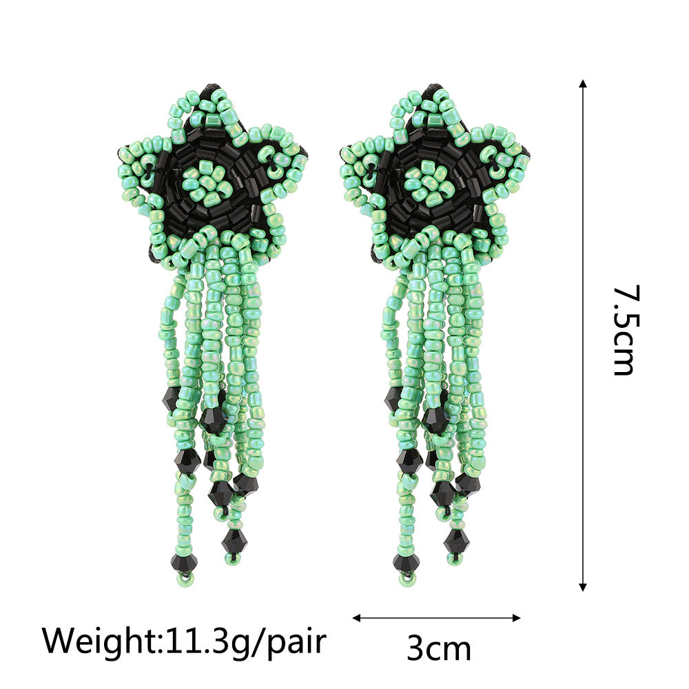 1 Pair Fashion Flower Metal Plating Inlay Artificial Gemstones Women's Drop Earrings