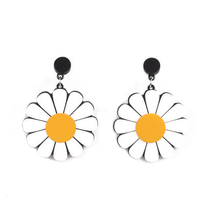 1 Pair Sweet Flower Arylic Women's Drop Earrings