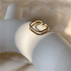 Fashion Geometric Copper Artificial Pearls Zircon Open Ring In Bulk