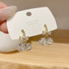 1 Pair Retro Heart Shape Flower Alloy Plating Artificial Pearls Rhinestones Women's Drop Earrings