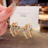 1 Pair Fashion Geometric Alloy Plating Rhinestones Women's Earrings