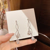 Fashion Flower Bow Knot Copper Inlay Artificial Pearls Zircon Drop Earrings 1 Pair