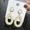 1 Pair Fashion Triangle Round Moon Wood Straw Copper Inlaid Acrylic Women's Earrings