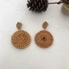 1 Pair Fashion Triangle Round Moon Wood Straw Copper Inlaid Acrylic Women's Earrings