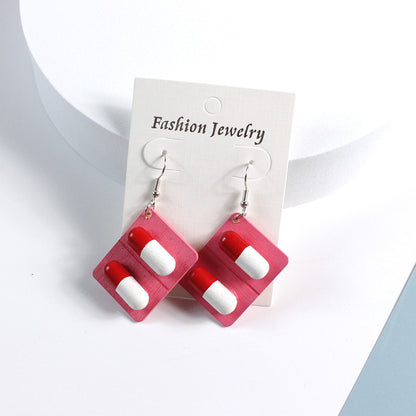 1 Pair Novelty Capsule Plastic Resin Women's Drop Earrings