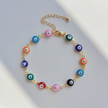 Fashion Eye Copper Enamel Plating Inlay Resin Bracelets 1 Piece