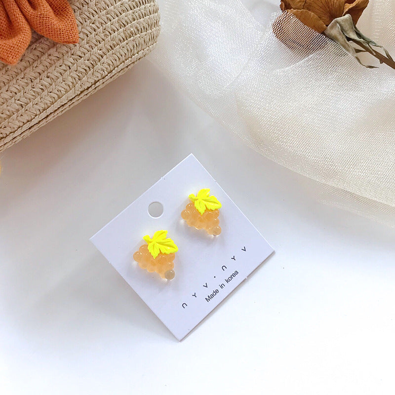 1 Pair Cute Fruit Metal Women's Ear Studs