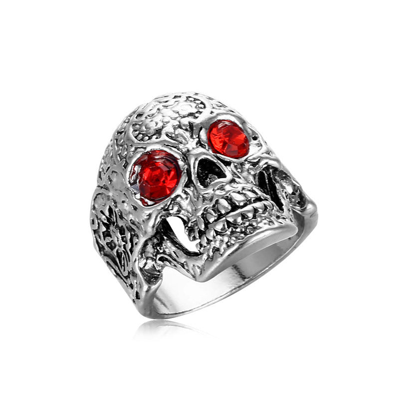 1 Piece Hip-hop Crown Snake Skull Alloy Plating Inlay Rhinestones Unisex Open Ring