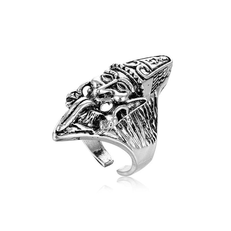 1 Piece Hip-hop Eye Dragon Alloy Plating Inlay Artificial Gemstones Turquoise Unisex Open Ring