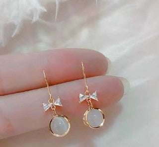 1 Pair Fashion Flower Alloy Plating Inlay Artificial Diamond Opal Women's Ear Studs