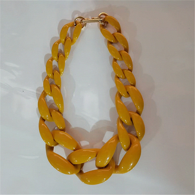 Casual Solid Color Resin Chain Women's Necklace