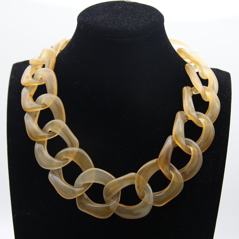 Retro Gradient Color Arylic Chain Women's Necklace