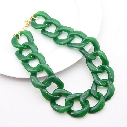 Retro Gradient Color Arylic Chain Women's Necklace